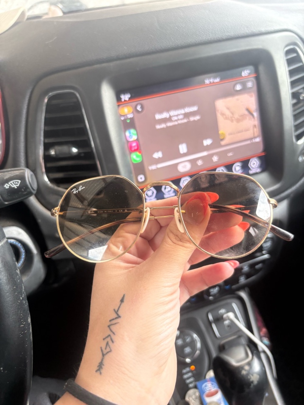 Ray-Ban Gold Frame Sunglasses with Brown Lenses